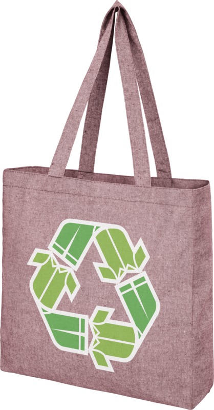 Tragetasche mit Zwickel aus recycelter Baumwolle, 210 g/m²